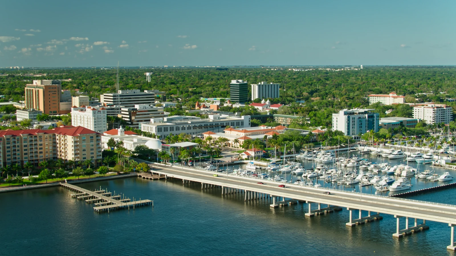 Aerial view of the Bradenton waterfront