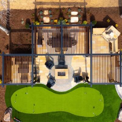 Aerial view of connected Cabana X MOD Aspen cabanas