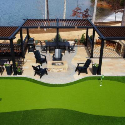 Connected Cabana X MOD Aspen cabanas beside a putting green